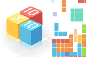 Cuburi colorate cu numere și piese de tip puzzle pe un fundal alb