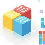 Cuburi colorate cu numere și piese de tip puzzle pe un fundal alb