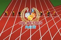 Aleargă spre linia de sosire în cursa de 100 de metri