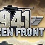 Textul 1941 Frozen Front suprapus peste imaginea unui tanc și un cer înnorat