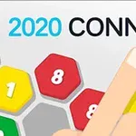 Deget arătând spre piese hexagonale numerotate și colorate, cu textul 2020 CONNECT deasupra