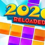 Text colorat 2020 Reloaded cu blocuri colorate în fundal