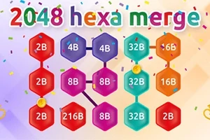 Hexagoane colorate cu numere și confetti pe un fundal deschis