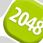 Iconiță verde cu textul 2048 în alb, pe un fundal gri deschis