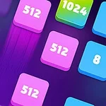 Pătrate colorate cu numere, inclusiv 512, 1024, și 8, pe un fundal albastru închis