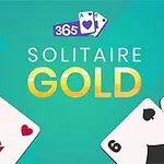 Text „Solitaire Gold” pe un fundal turcoaz cu cărți de joc afișate