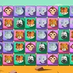 Grilă colorată compusă din pătrate ce conțin desene ale unor animale precum maimuțe, elefanți, lei, tigri și zebre