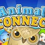 Textul Animals Connect este prezentat deasupra unei ilustrații cu animale stilizate, cu o bufniță în prim-plan