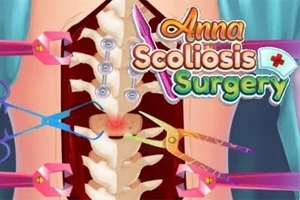 Imaginea prezintă un model stilizat al unei coloane vertebrale umane cu unelte chirurgicale colorate în jurul său și text colorat suprapus