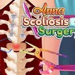 Imaginea prezintă un model stilizat al unei coloane vertebrale umane cu unelte chirurgicale colorate în jurul său și text colorat suprapus