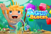 În Aqua Blocks, un băiat simpatic te întâmpină în regatul subacvatic
