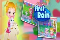 Bucură-te de prima ploaie a lui Baby Hazel alături de prietenul și iepurele