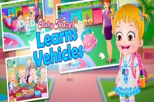 Fetiță zâmbitoare în uniformă școlară albastră, cu imagini mici ale unor activități educative în fundal