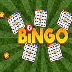 Carduri de bingo împrăștiate pe un fundal verde cu stele aurii în colțuri