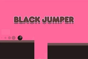 Textul Black Jumper pe un fundal roz cu o minge neagră poziționată lângă o margine