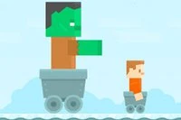 În lumea blocurilor, un miner trebuie să fugă de un uriaș zombie