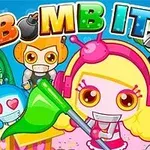 Personaje colorate de desene animate cu căști și măști sunt prezentate pe un fundal albastru, având un titlu mare deasupra