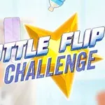 Textul BOTTLE FLIP CHALLENGE în fața unei stele galbene și a unei sticle de apă în fundal