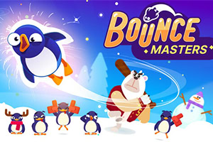 Un pinguin zburător și un urs polar care ține o bâtă de baseball sunt în centrul unei scene de iarnă cu fulgi de zăpadă