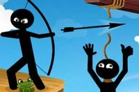 Salvează-ți prietenii stickman trăgând în frânghia de care atârnă