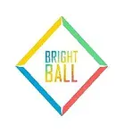 Logo colorat în formă de romb cu textul Bright Ball