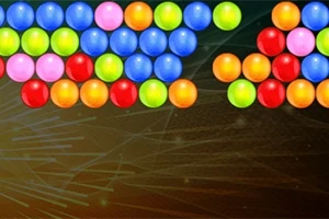 Bile colorate aranjate în rânduri pe un fundal abstract