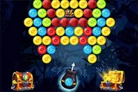 Joc Bubble Shooter unde jucătorul colectează un cufăr de aur la fiecare nivel