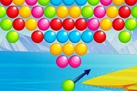 Clasic joc de bubble shooter în care elimini bule trăgând bule similare în