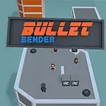 Un acoperiș cu mai multe personaje și un semn mare pe care scrie Bullet Bender