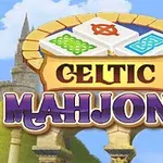 Titlu „Celtic Mahjong” cu fundal de castel și cer senin
