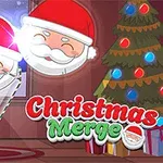 Desen animat cu Moș Crăciun zâmbitor, un brad decorat și elemente de Crăciun într-o cameră festivă