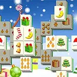 Piese de joc festive de sărbători cu simboluri de Crăciun precum ciorapi, pălării de Moș Crăciun și turtă dulce, pe un fundal de iarnă