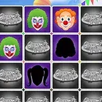 Emoticoane cu clovni și cărți cu un design de circ pe un fundal colorat