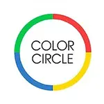 Cerc format din patru segmente colorate verde, roșu, galben și albastru, cu textul „COLOR CIRCLE” în centru