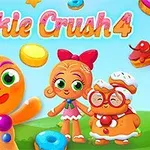Personaje animate colorate din turtă dulce și prăjituri pe un fundal vesel, cu un cer albastru și câmp verde