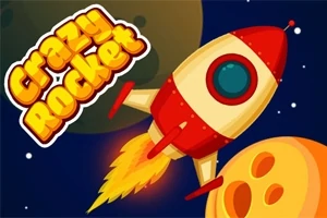 Rachetă colorată zburând prin spațiu cu planete și stele pe fundal