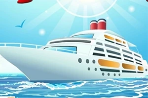 Vapor de croazieră alb navigând pe apă albastră sub un cer însorit