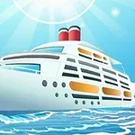 Vapor de croazieră alb navigând pe apă albastră sub un cer însorit