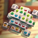 Cuburi cu fețe de emoji, extratereștri și animale, aranjate într-o structură tridimensională plutitoare