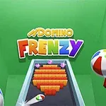 Imaginea prezintă un fundal verde cu bile de plajă colorate și piese de domino aranjate în formă de inimă, cu text stilizat deasupra