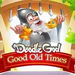 Un personaj bătrân cu barbă albă ține două piese de puzzle, fiind înconjurat de o poartă medievală și lanturi, cu un banner inscripționat dedesubt