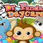 Un panda cu pălărie de absolvire, un elefant, o maimuță și un pisoi într-o piscină cu bile colorate, cu un titlu neclar deasupra într-un decor de grădină