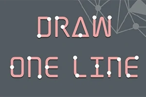 Textul Draw One Line este afișat într-un stil geometric pe un fundal gri cu linii și noduri subtile în colț