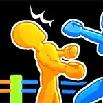 Drunken Boxing 2 Doi oameni stilizați, unul galben și unul albastru, luptându-se într-un ring cu coarde colorate, pe fundal negru