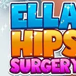Text colorat cu titlul Ella Hips Surgery pe un fundal cu elemente de iarnă