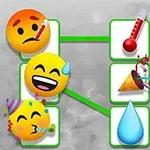 Emoji-uri conectate prin linii verzi, inclusiv un emoji răcit cu un termometru, un emoji vesel cu picături de apă, un pictogramă festiva și un termometru roșu
