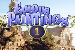 Textul „Famous Paintings 1” apare deasupra unei clădiri vechi cu arhitectură europeană