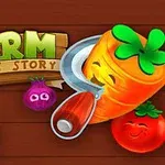 Morcov zâmbitor lângă o roșie și o ceapă violet pe un fundal de lemn, cu un text verde și galben