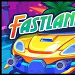 O mașină sport galbenă cu arme montate în față și textul „Fastlaners” deasupra