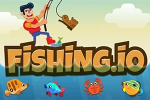 Un personaj animat pescuiește o cizmă deasupra titlului „FISHING
